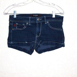 Fragile Blue Denim Stretch  shorts